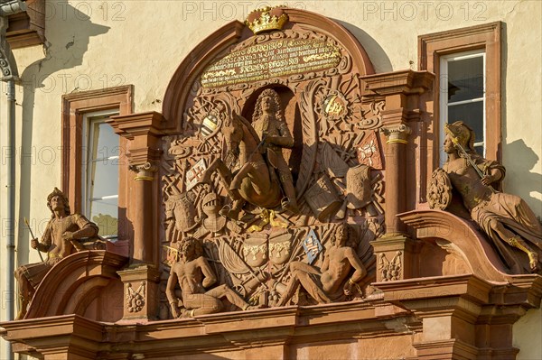 Landgrave on horseback with other figures and war symbols