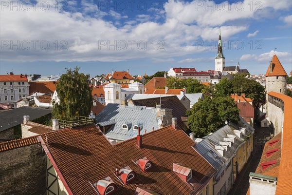 View over town with St. Olaf's Church