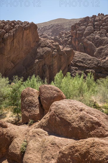 Red rock formations in the Dades Valley