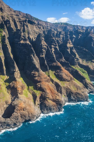 Aerial of the rugged Na Pali Coast