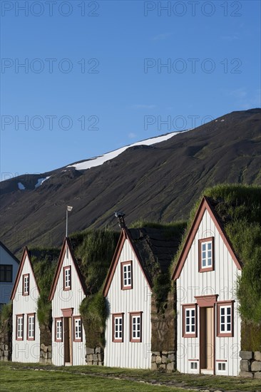 Old icelandic turf houses Laufas