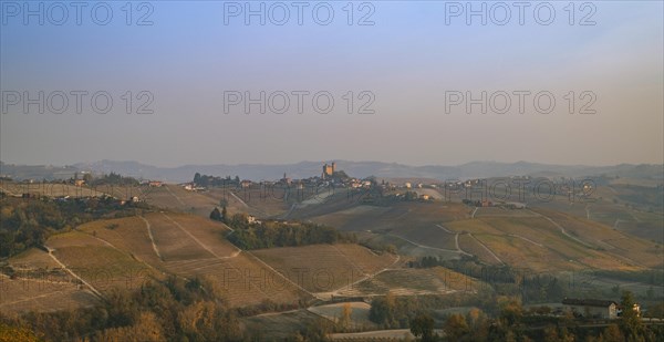 View of the medieval castle in Serralunga D' alba