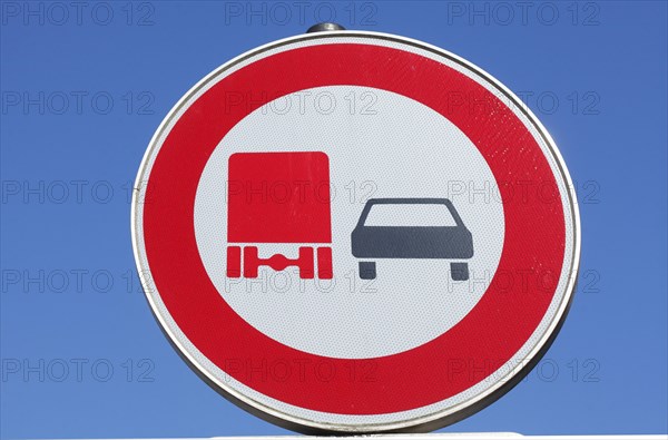 Traffic sign no overtaking for trucks