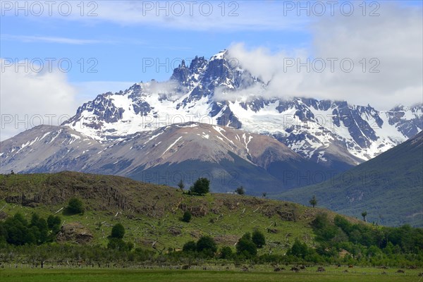 Cerro Castillo with clouds