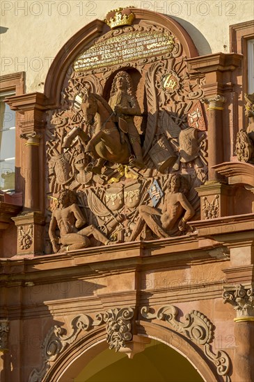 Landgrave on horseback with other figures and war symbols