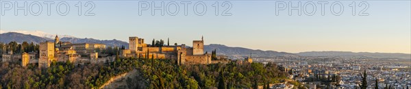 Cityscape with Alhambra at evening light