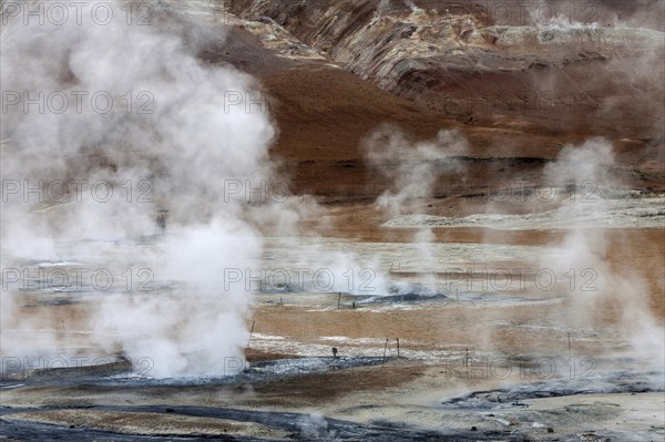 Steaming fumaroles