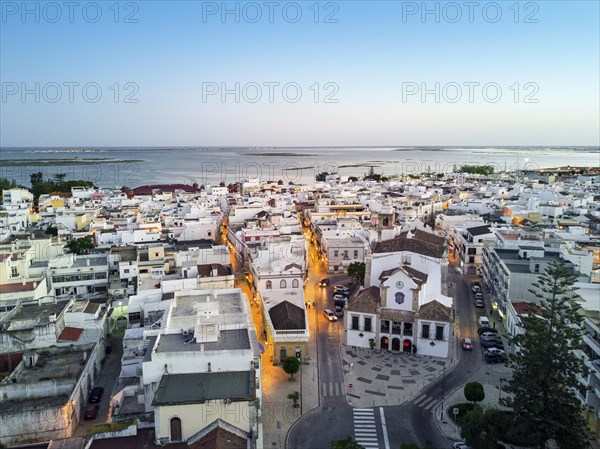 City view at dusk