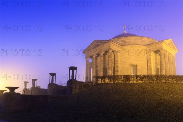 Tomb Chapel Rotenberg on the Wurttemberg at dawn