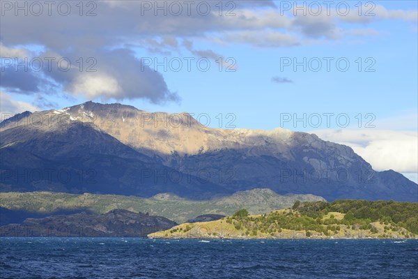 Clouds and sun light over Lake Lago General Carrera