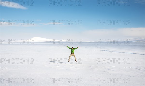 Young man jumps