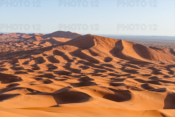 Red sand dunes in the desert