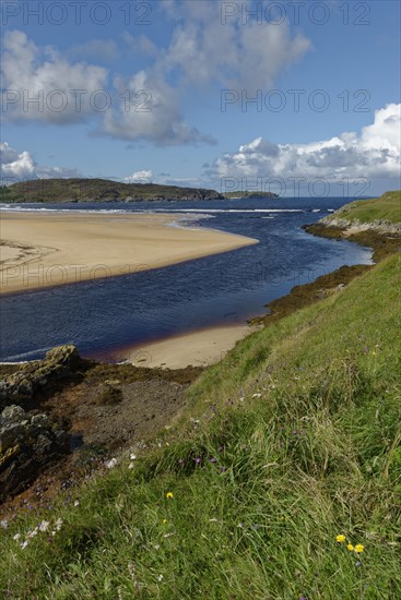 Sand dune and beach at the river Naver