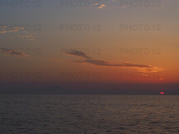 Sunset in the gulf of Naples at Sorrento