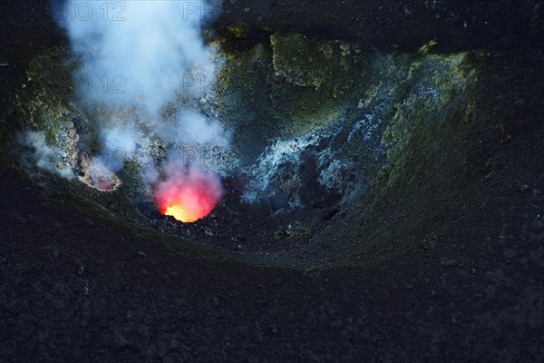 Crater of Stromboli just in front of eruption