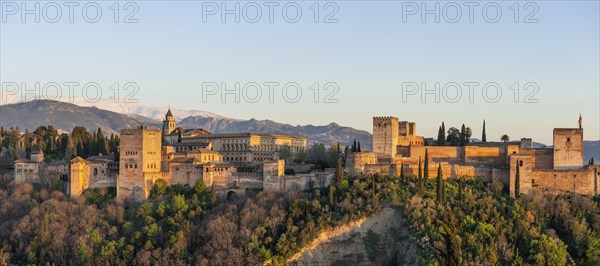 View of Alhambra in the evening light