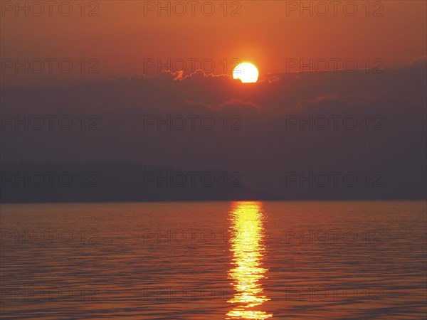 Sunrise over the sea in front of Ischia Ponte