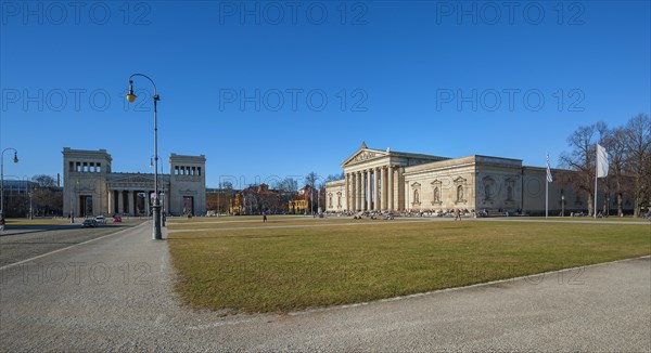 Konigsplatz with Glyptothek and Propylaen