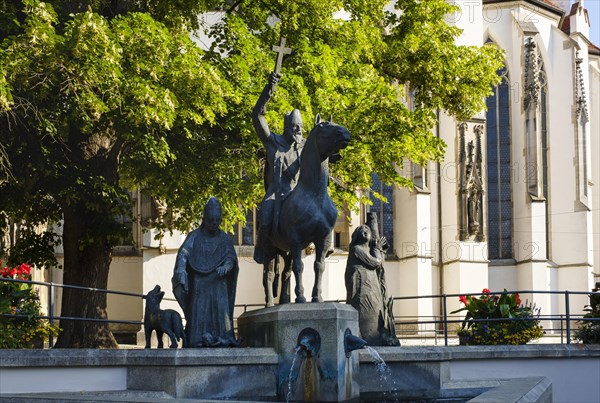 Cathedral fountain with Bishop Ulrich