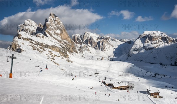 Seceda ski area in winter