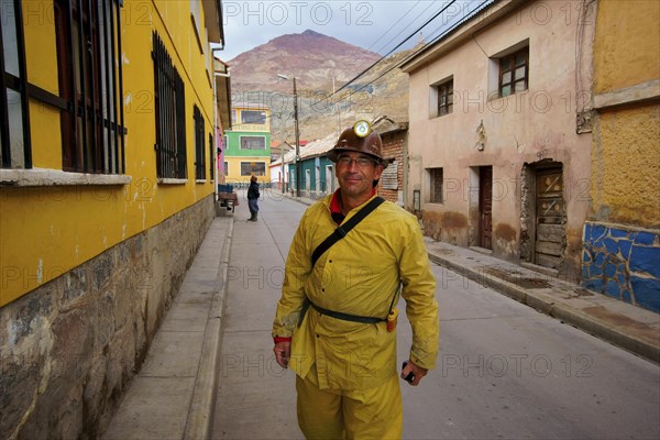 Tourist in protective clothing