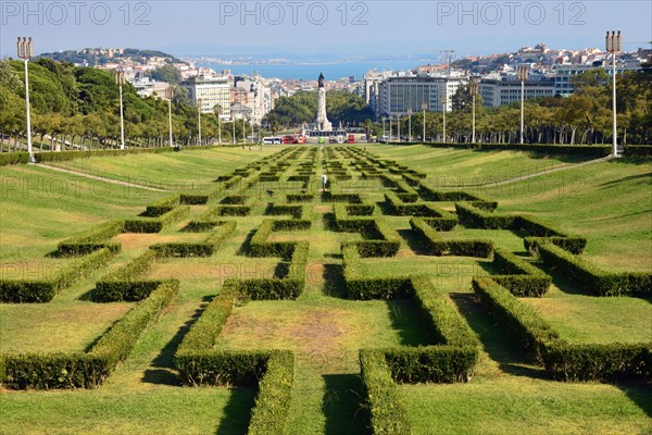 Park Parque Eduardo VII with Praca Marques de Pombal