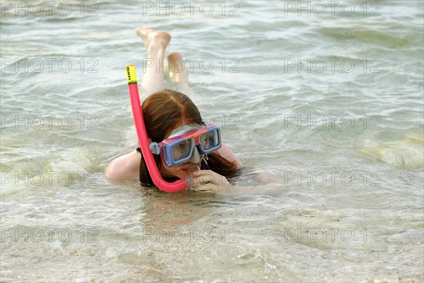 Young girl bathing