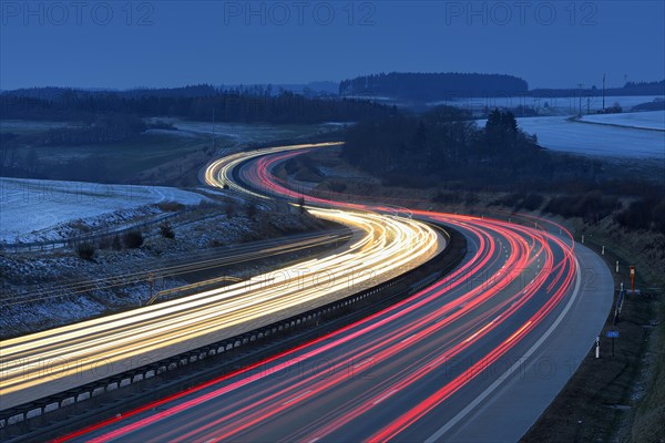 Traces of light on the A9 motorway