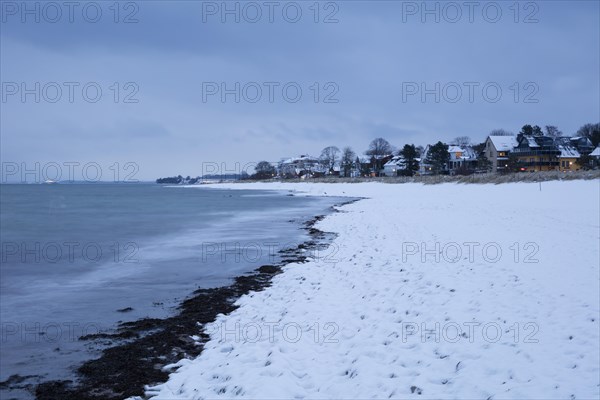Snow on the baltic sea coast