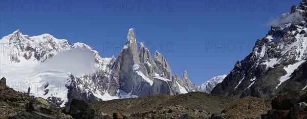 Snowy mountain range with Cerro Torre