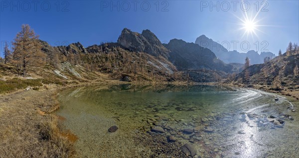 Mountain lake in autumn