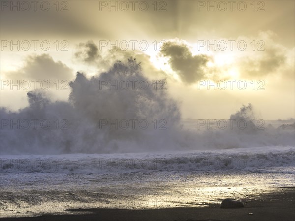 Storm waves at Reynisfjara Black Sand Beach