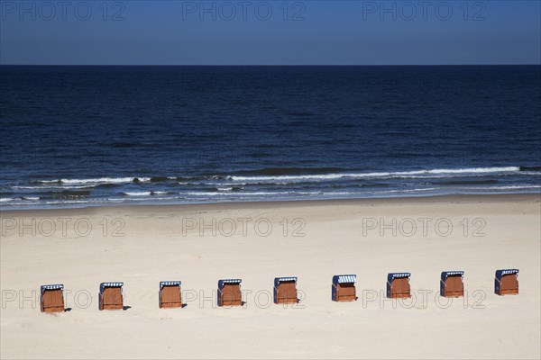 Beach chairs at the beach of Egmond