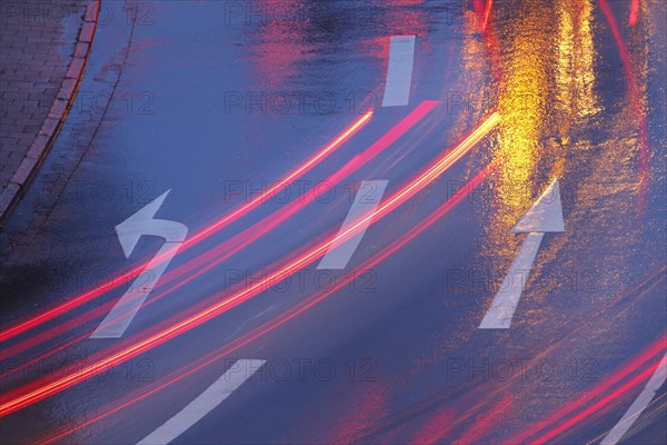 Rain-wet street