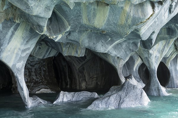 Bizarre rock formations of the marble caves