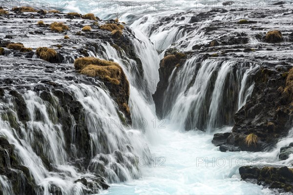 Waterfall Bruarfoss in winter