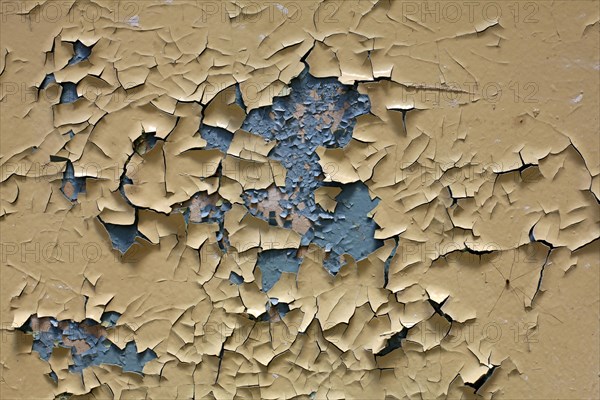 Scraped old paint on a wall