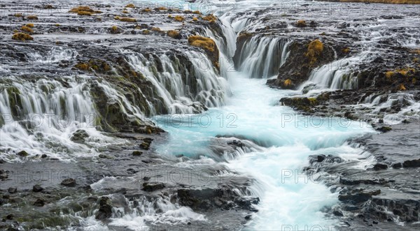 Waterfall Bruarfoss in winter