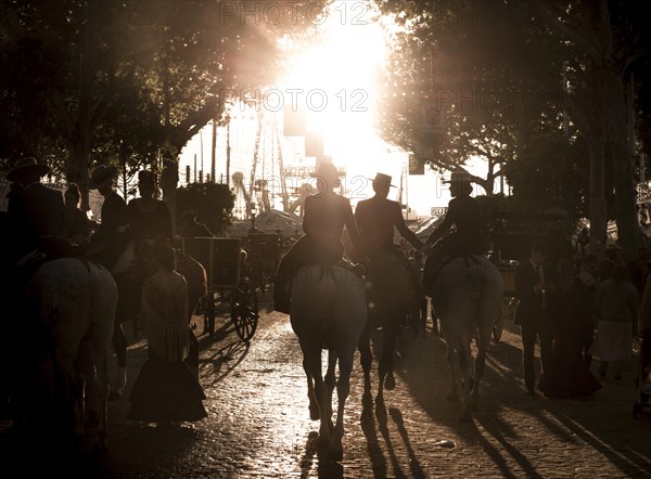 Rider on horses with traditional clothes