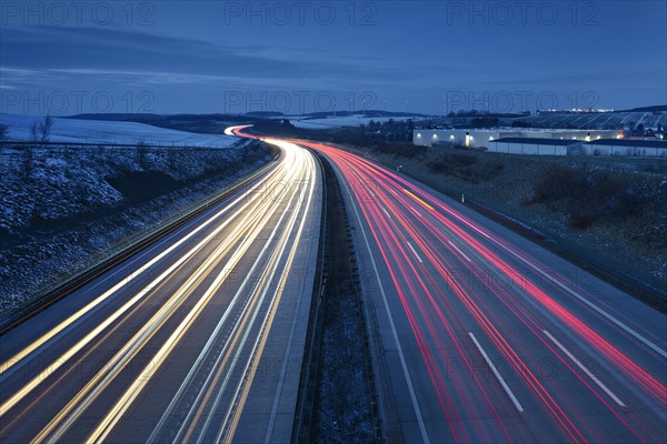 Traces of light on the A9 motorway