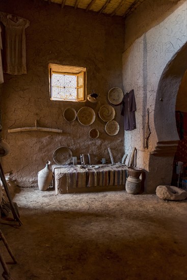 Interior shot of a residential castle of the Kasbah Ait Benhaddou