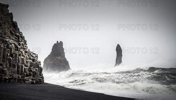 Basalt rock Reynisdrangar near Vik i Myrdal