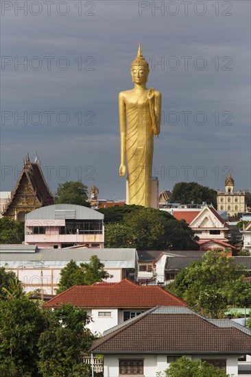 60m high gilded Buddha statue Luang Phaw Dto in Wat Burapha Phiram