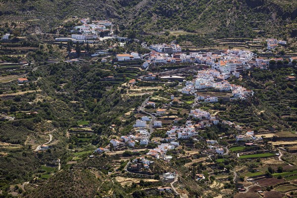 View from Roque Bentayga to the mountain village of Tejeda