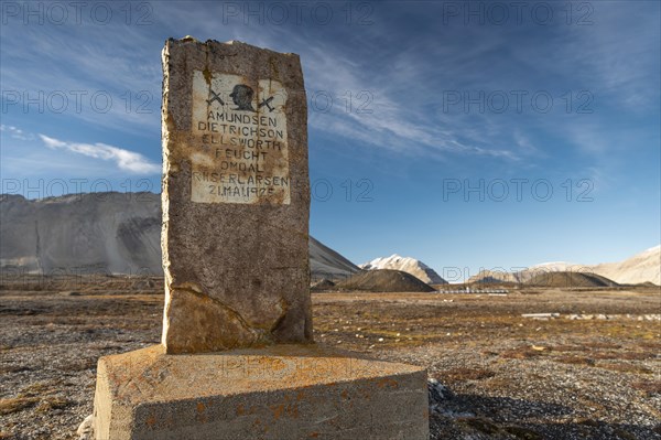 Memorial stone for Amundsen-Ellsworth North Pole Airplane Expedition