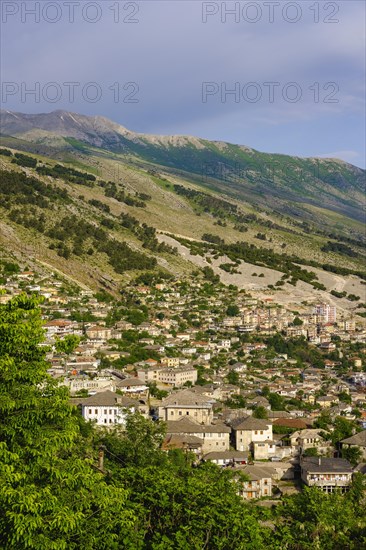 Cityscape and mountains Mali i Gjere
