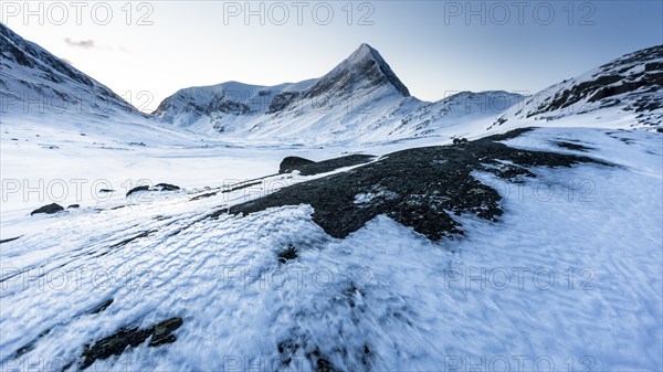 Mountain landscape and mountains in the snow