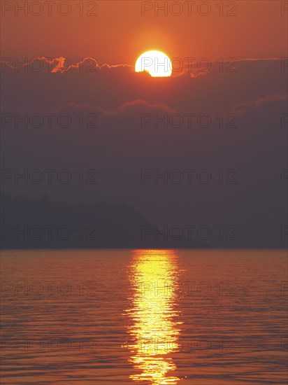 Sunrise over the sea in front of Ischia Ponte