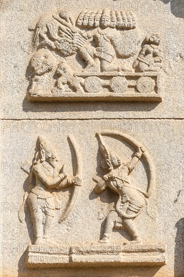 Relief inside Hazara Rama temple show Rama and Ravana