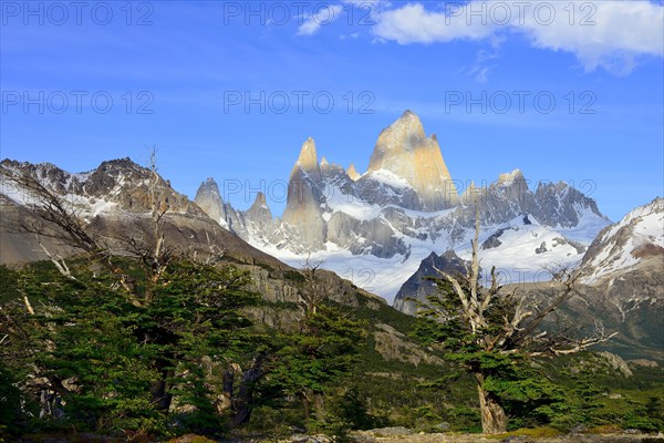 Mountain range with Cerro Fitz Roy